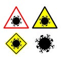 Stop Novel Coronavirus outbreak covid-19 2019-nCoV symptoms in Wuhan China. Vector virus icon sign banner isolated on white backgr Royalty Free Stock Photo