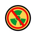 stop danger nuclear toxic radiation sign cartoon doodle flat design vector illustration