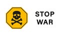 Stop Nuclear Weapon. Stop Hazard Nuke War. No Radiation Atom Dangerous Weapon Sign. Stop Radioactive Military Attack