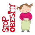 Stop obesity - unhappy fat girl