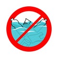 Stop ocean-clogging with plastic trash eco sign Royalty Free Stock Photo
