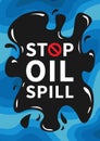Stop oil spill vector illustration