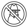 Stop online hacker icon outline vector. Robbery intrusion