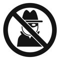 Stop online hacker icon simple vector. Robbery intrusion