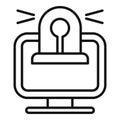 Stop online theft icon outline vector. Secure crime