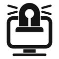 Stop online theft icon simple vector. Secure crime