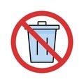 Stop Open dustbin Isolated Vector icon which can easily modify or edit Royalty Free Stock Photo