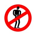 Stop pain. Ban distress man. Red prohibition road sign