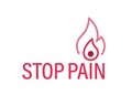Stop pain. Pain-relieving remedy, alleviant sign. Vector illustration