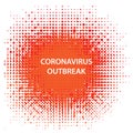 Stop Pandemic Novel Coronavirus Sign on Red Halftone Background. COVID-19