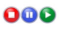 Stop, pause, start buttons