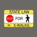 Stop for pedestrians in crosswalk. Royalty Free Stock Photo