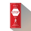 Stop for pedestrians within crosswalk.. Vector illustration decorative design