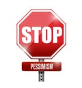 Stop pessimism signpost illustration design