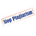 Stop Plagiarism, stealing and copying ideas and thoughts from original and authentic concepts Royalty Free Stock Photo