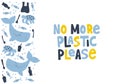 Stop plastic pollution banner template Royalty Free Stock Photo