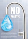 Stop plastic pollution concept vector poster template Royalty Free Stock Photo
