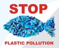 Stop Plastic Pollution Environmental Problem Vector Illustration