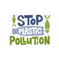 Stop plastic pollution word concept banner Royalty Free Stock Photo