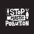 Stop plastic pollution word concept Royalty Free Stock Photo