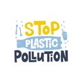 Stop plastic pollution word concept banner Royalty Free Stock Photo