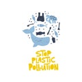 Stop plastic polluttion word concept banner Royalty Free Stock Photo