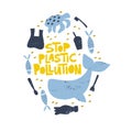Stop plastic polluttion word concept banner Royalty Free Stock Photo