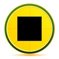 Stop play icon lemon lime yellow round button illustration