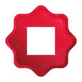 Stop play icon misty rose red starburst sticker button