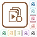 Stop playlist simple icons