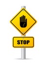 Stop pole road sign