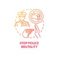 Stop police brutality concept icon