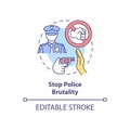 Stop police brutality concept icon Royalty Free Stock Photo