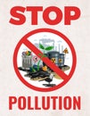 Stop Pollution Ecological Poster Royalty Free Stock Photo