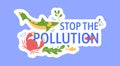 Stop pollution ocean and sea, banner badge