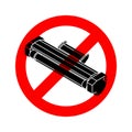 Stop Printer toner. Red road Forbidding sign. Ban ink Laser Jet printer