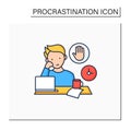 Stop procrastinating color icon