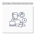 Stop procrastinating line icon