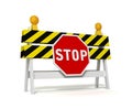 Stop prohibited barrier concept 3d illustration