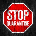 Stop quarantine road sign background Royalty Free Stock Photo