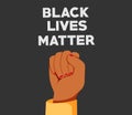 Stop racism. Black lives matter. African American arm gesture. Anti discrimination, help fighting racism poster.