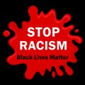 STOP RACISM Black lives Matter slogan is relevant after the killing of an African American by a policeman in the United States
