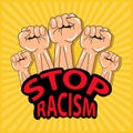 Stop Racism concept, Fist Hand Royalty Free Stock Photo