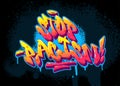 Stop racism font in old school graffiti style. Vector illustration.