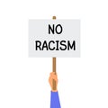 Stop racism icon. Motivational poster against racism and discrimination. Vector Illustration Royalty Free Stock Photo