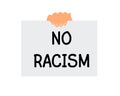 Stop racism icon. Motivational poster against racism and discrimination. Vector Illustration Royalty Free Stock Photo