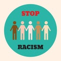 Stop racism icon poster Royalty Free Stock Photo