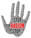 Stop racism illustration with a white background