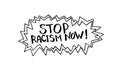 Stop racism - lettering doodle handwritten on theme of antiracism, protesting against racial inequality and revolutionary design.