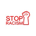 Stop racism message icon isolated on white background Royalty Free Stock Photo